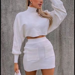 Ivory Sweater Skirt Set
